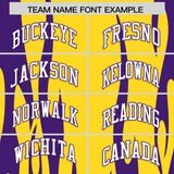 Custom Gold Purple Flame Pattern Authentic Pullover Baseball Jersey