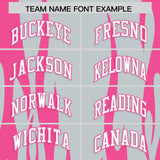 Custom Pink Silver Flame Pattern Authentic Pullover Baseball Jersey