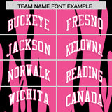 Custom Pink Black Flame Pattern Authentic Pullover Baseball Jersey