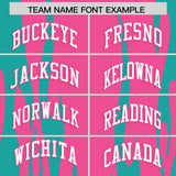 Custom Pink Aqua Flame Pattern Authentic Pullover Baseball Jersey
