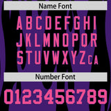 Custom Black Purple Flame Pattern Authentic Pullover Baseball Jersey