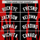 Custom Black Red Flame Pattern Authentic Pullover Baseball Jersey