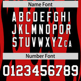 Custom Black Red Flame Pattern Authentic Pullover Baseball Jersey