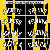 Custom Black Gold Flame Pattern Authentic Pullover Baseball Jersey