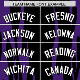 Custom Black Purple Flame Pattern Authentic Pullover Baseball Jersey