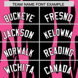 Custom Black Pink Flame Pattern Authentic Pullover Baseball Jersey