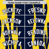 Custom Navy Gold Flame Pattern Authentic Pullover Baseball Jersey
