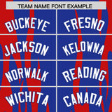 Custom Royal Red Flame Pattern Authentic Pullover Baseball Jersey