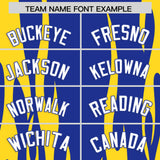 Custom Royal Gold Flame Pattern Authentic Pullover Baseball Jersey