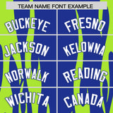 Custom Royal Neon Green Flame Pattern Authentic Pullover Baseball Jersey