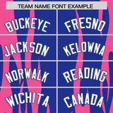 Custom Royal Pink Flame Pattern Authentic Pullover Baseball Jersey