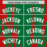 Custom Kelly Green Red Flame Pattern Authentic Pullover Baseball Jersey