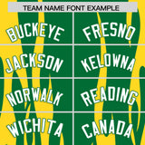 Custom Kelly Green Gold Flame Pattern Authentic Pullover Baseball Jersey