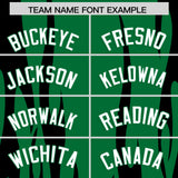 Custom Kelly Green Black Flame Pattern Authentic Pullover Baseball Jersey