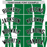 Custom Kelly Green White Flame Pattern Authentic Pullover Baseball Jersey