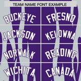 Custom Purple Silver Flame Pattern Authentic Pullover Baseball Jersey