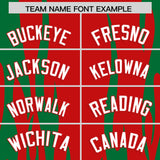 Custom Red Kelly Green Flame Pattern Authentic Pullover Baseball Jersey