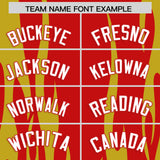 Custom Red Gold Flame Pattern Authentic Pullover Baseball Jersey