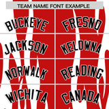 Custom Red White Flame Pattern Authentic Pullover Baseball Jersey