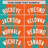 Custom Orange Aqua Flame Pattern Authentic Pullover Baseball Jersey