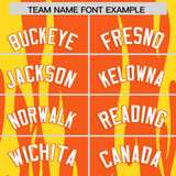 Custom Orange Gold Flame Pattern Authentic Pullover Baseball Jersey