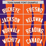 Custom Orange Purple Flame Pattern Authentic Pullover Baseball Jersey