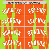 Custom Orange Neon Green Flame Pattern Authentic Pullover Baseball Jersey