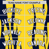 Custom Gold Navy Flame Pattern Authentic Pullover Baseball Jersey