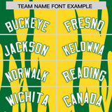 Custom Gold Kelly Green Flame Pattern Authentic Pullover Baseball Jersey
