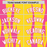 Custom Gold Pink Flame Pattern Authentic Pullover Baseball Jersey