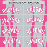 Custom Pink Silver Flame Pattern Authentic Pullover Baseball Jersey