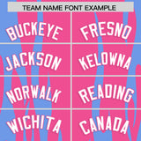 Custom Pink Light Blue Flame Pattern Authentic Pullover Baseball Jersey
