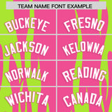 Custom Pink Neon Green Flame Pattern Authentic Pullover Baseball Jersey
