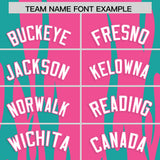 Custom Pink Aqua Flame Pattern Authentic Pullover Baseball Jersey