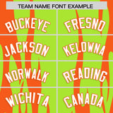 Custom Neon Green Orange Flame Pattern Authentic Pullover Baseball Jersey