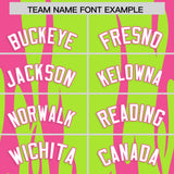Custom Neon Green Pink Flame Pattern Authentic Pullover Baseball Jersey