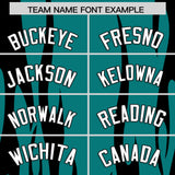 Custom Aqua Black Flame Pattern Authentic Pullover Baseball Jersey