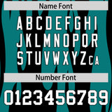 Custom Aqua Black Flame Pattern Authentic Pullover Baseball Jersey