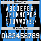 Custom Black Powder Blue Flame Pattern Authentic Pullover Baseball Jersey