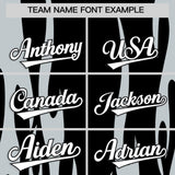 Custom Black Silver Flame Pattern Authentic Pullover Baseball Jersey