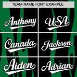 Custom Black Kelly Green Flame Pattern Authentic Pullover Baseball Jersey