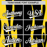 Custom Black Gold Flame Pattern Authentic Pullover Baseball Jersey