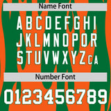 Custom Kelly Green Orange Flame Pattern Authentic Pullover Baseball Jersey