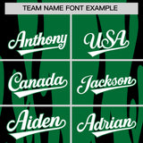 Custom Kelly Green Black Flame Pattern Authentic Pullover Baseball Jersey