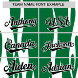 Custom Kelly Green White Flame Pattern Authentic Pullover Baseball Jersey