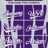 Custom Purple Silver Flame Pattern Authentic Pullover Baseball Jersey