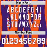 Custom Purple Orange Flame Pattern Authentic Pullover Baseball Jersey