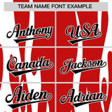 Custom Red White Flame Pattern Authentic Pullover Baseball Jersey
