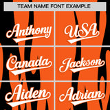 Custom Orange Black Flame Pattern Authentic Pullover Baseball Jersey