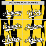 Custom Gold Black Flame Pattern Authentic Pullover Baseball Jersey